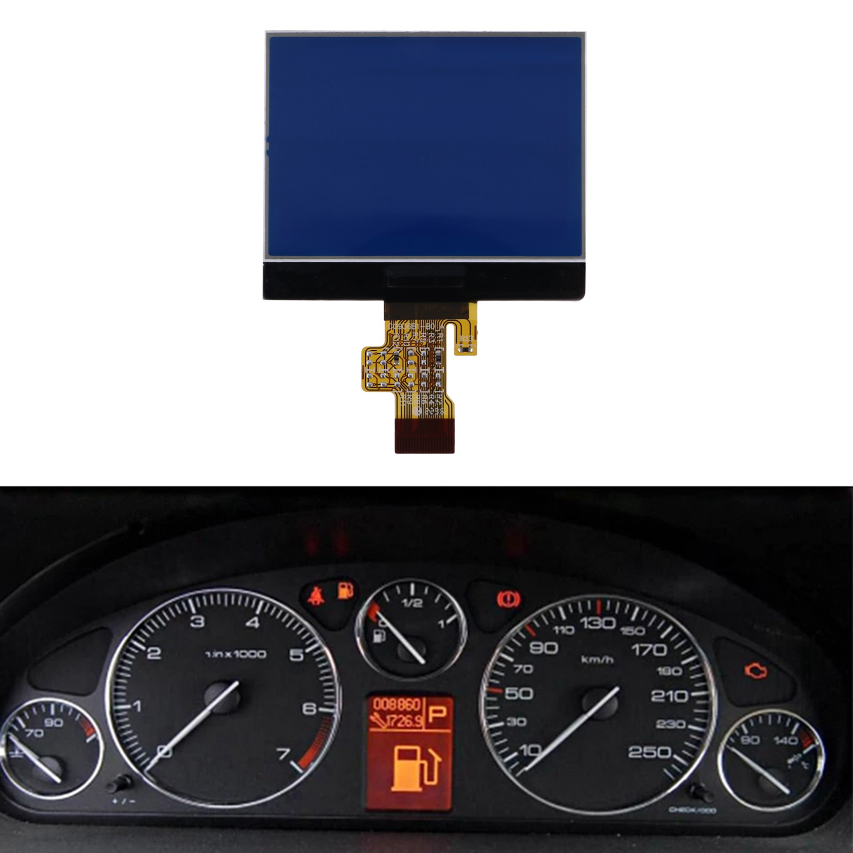 Ã‰cran LCD de rÃ©paration de Pixel de tableau de bord de voiture, pour Peugeot 407 407Sw 2004 â€“ 2006, VDO n° 5