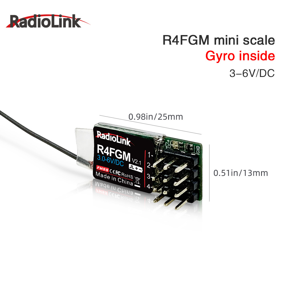 Radiolink â€“ Mini rÃ©cepteur Ã  4 canaux R4FGM avec gyroscope, pour voiture de Drift de poche 1:28 1:64 RC, fonctionne avec RC4GS RC6GS T8S T8FB RC8X n° 1