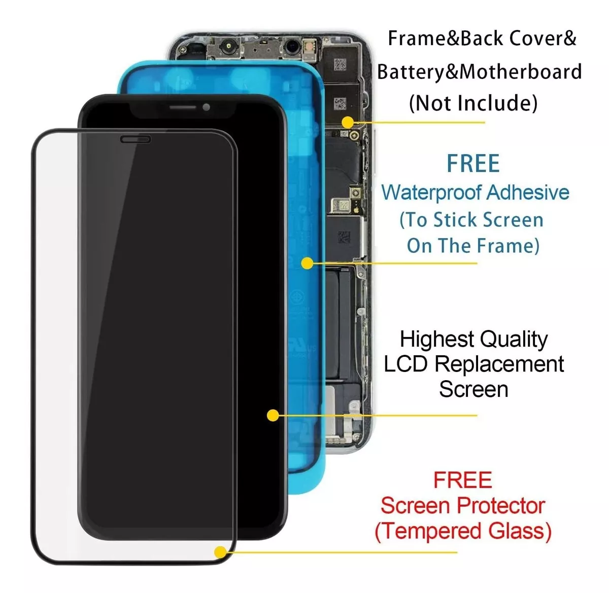 Ã‰cran LCD OLED de qualitÃ© AAA +++, pour iPhone X XS MAX XR 12 11 Pro Max 8, sans Pixel mort n° 2