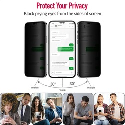 Écran de confidentialité noir pour iPhone, verre de protection anti-espion pour iPhone 11 12 Pro 13 Mini, 14 Pro Max 7 8 6 6S Plus Poly XS Max small picture n° 6