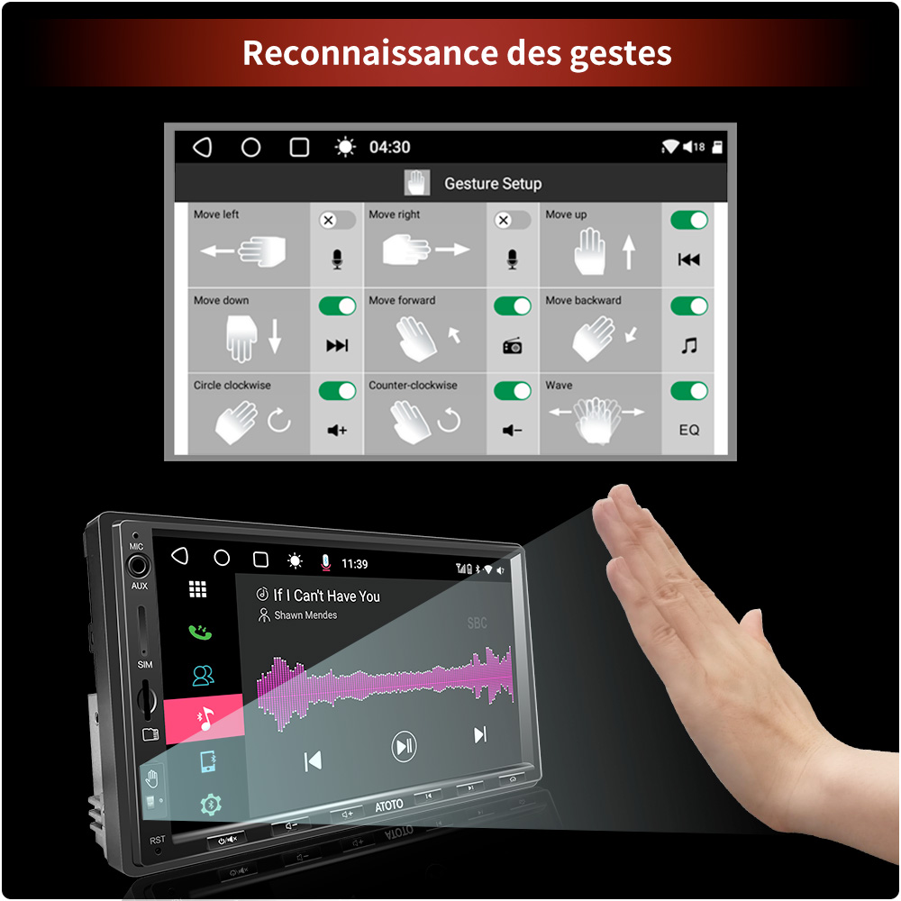 ATOTO â€“ Autoradio S8 Ultra AE-S8G2A78UL-A-X, Android, 2 din, stÃ©rÃ©o, lecteur Carplay sans fil, Bluetooth, HD, pour tableau de bord, liaison tÃ©lÃ©phonique Avec le geste des mains et le modem cellulaire 4G intÃ©grÃ© n° 5