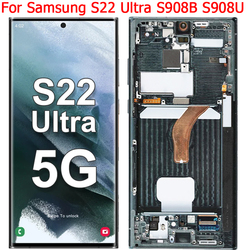 Bloc écran tactile LCD avec châssis, 6.8 pouces, pour Samsung Galaxy S22 Ultra SM-S908E S908B S908U, Original