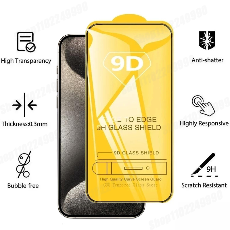 Protecteur d'Ã‰cran 9D Ã  Couverture ComplÃ¨te en Poly Verre, pour iPhone 15 14 13 12 11 Pro Max 13 12 Mini 14 15 Plus XS Max n° 3