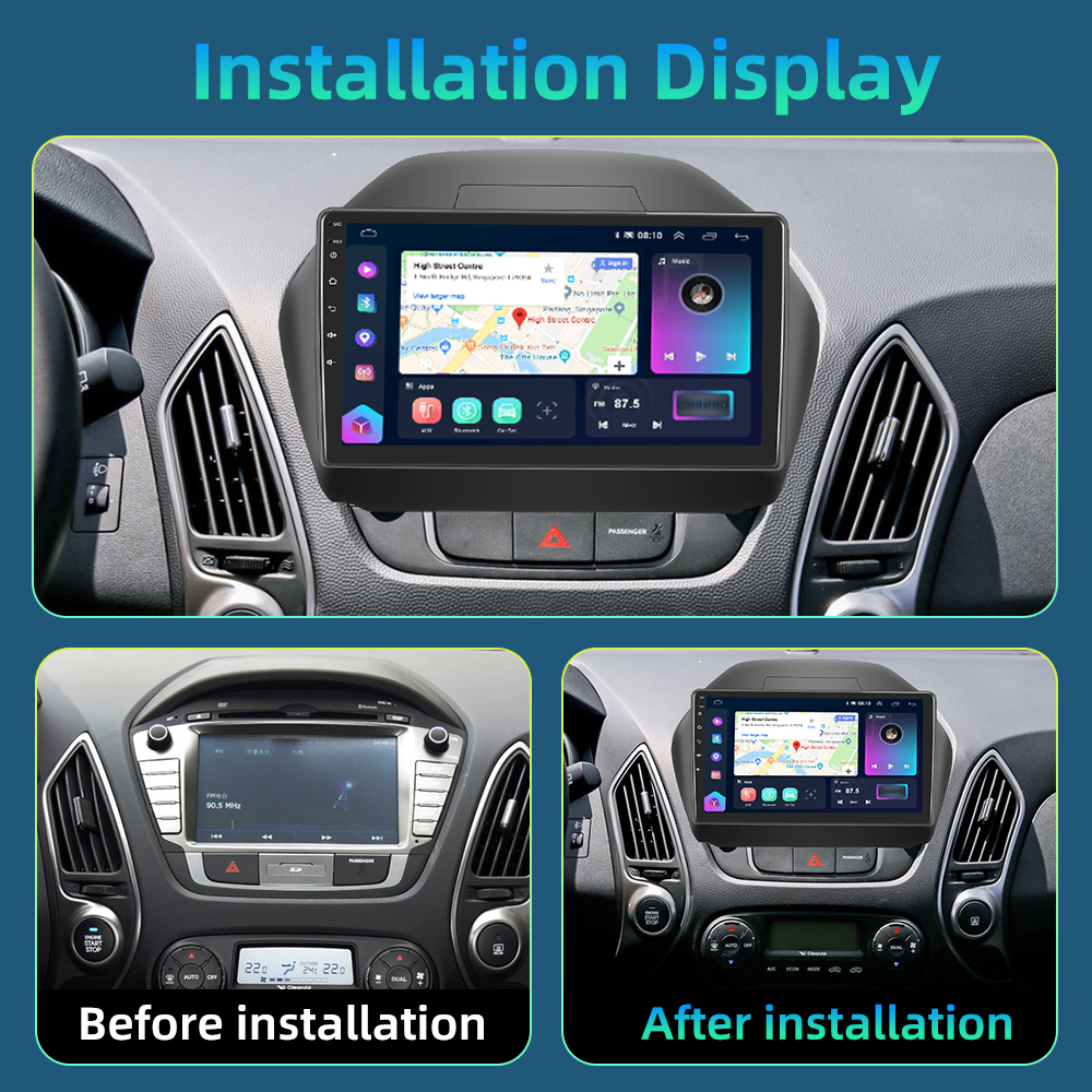 PodoNuremberg-Autoradio StÃ©rÃ©o Android 2 Din 8 + 128 Go, Navigation GPS, RÃ©cepteur FM, 4G, WiFi, DSP, BT, Carplay, Fit for Hyundai Feat 35, 2010-2015 n° 2