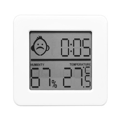 ThermomÃ¨tre et hygromÃ¨tre d'intÃ©rieur intelligent, moniteur numÃ©rique de tempÃ©rature et d'humiditÃ©, avec grand Ã©cran LCD, rÃ©utilisable et Rechargeable