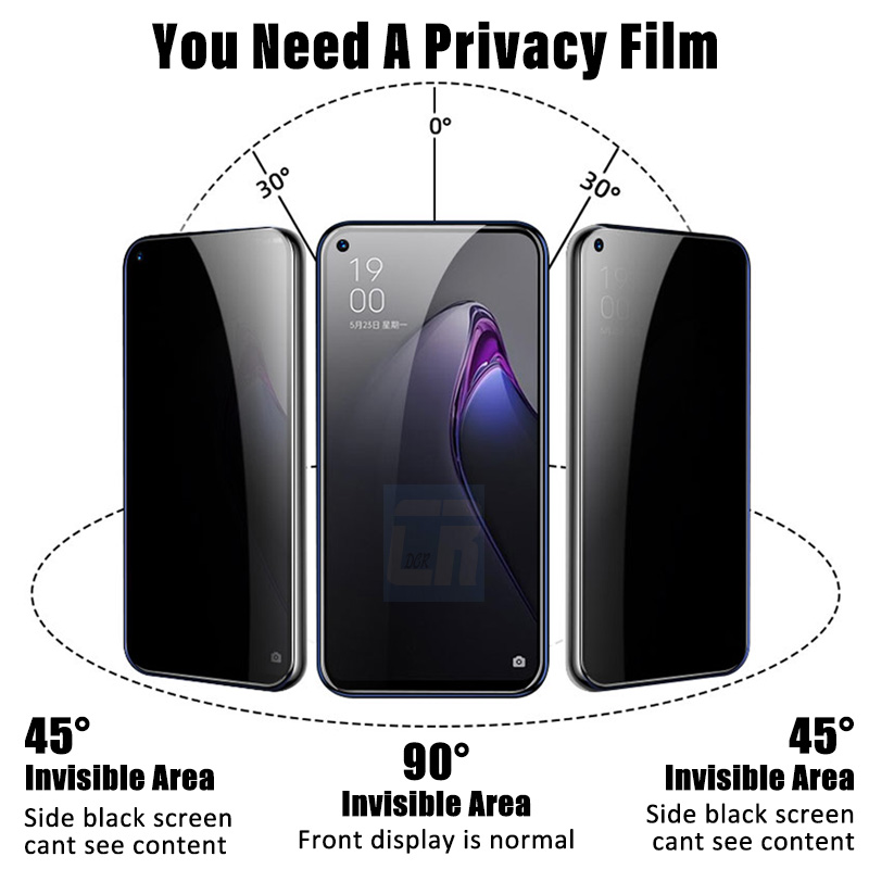 Film de confidentialitÃ© en cÃ©ramique souple pour Oppo, protecteurs d'Ã©cran, A9 A5 2020 A52 A72 A92 A53S A73 A93 A54 A74 A94 A55 A95 Reno Z 2Z 2F, 1-3 piÃ¨ces n° 2