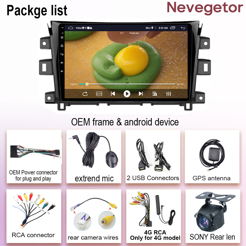 Autoradio pour Nissan Frontier, Navigation GPS, Android Auto, StÃ©rÃ©o, Lecteur de Limitation, Pas de DVD 2Din, 4G, NAVARA NP300 7862-2016, 2018 n° 6