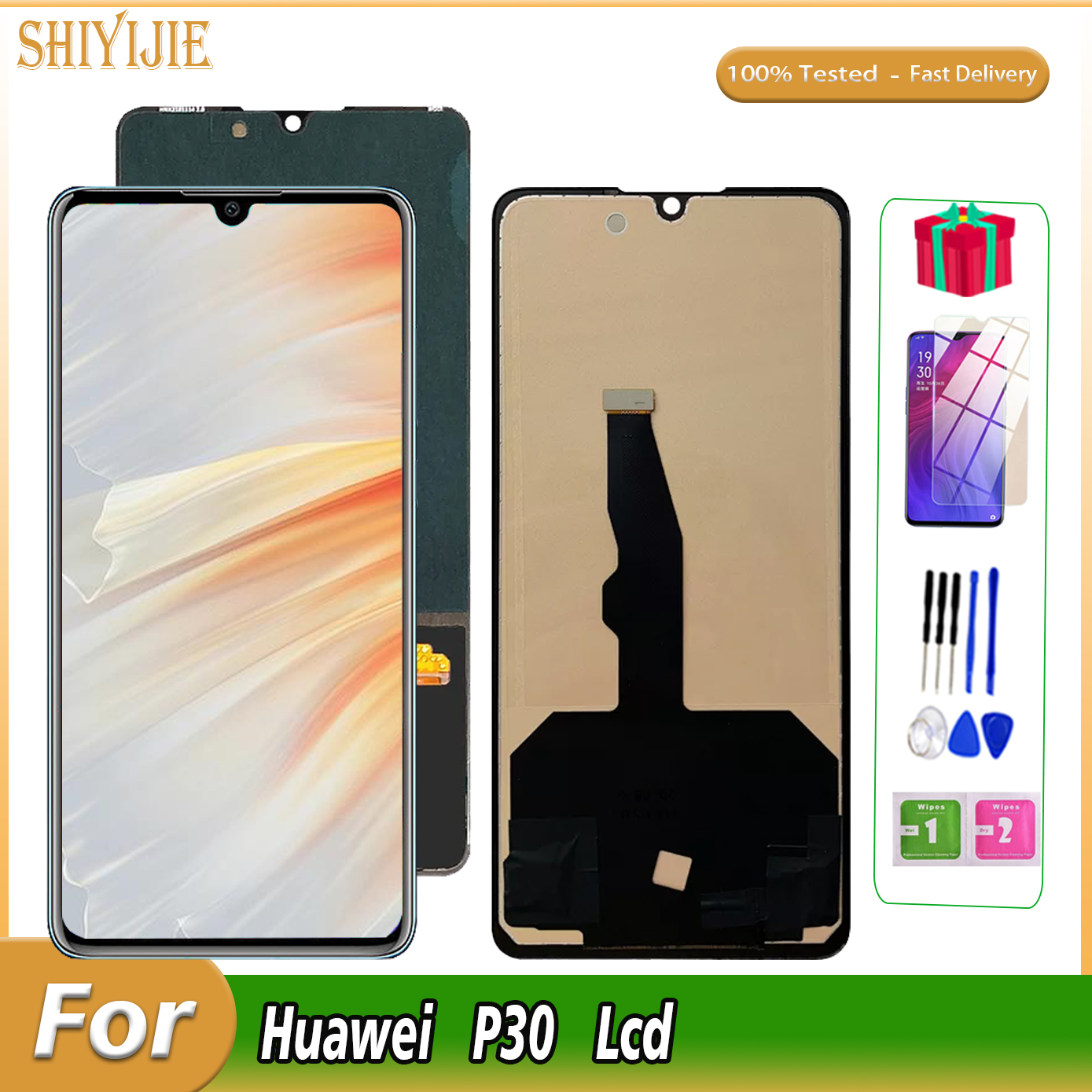 Ã‰cran AMOLED pour Huawei P30 LCD Remplacement de l'Ã©cran tactile pour Huawei P30 LCD ELE-L29 ELE-L09 ELE-AL00 LWindDigitizer Assembly n° 1