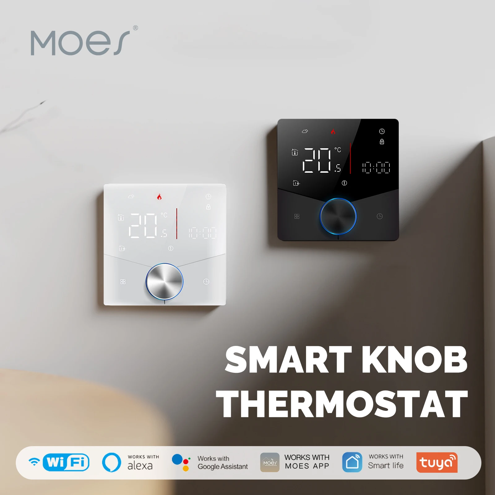 MOES-Bouton de chauffage intelligent WiFi, thermostat, Ã©cran LCD, Ã©cran tactile, rÃ©gulateur de tempÃ©rature pour l'eau, le gaz, le bomicrophone, le chauffage Ã©lectrique n° 1