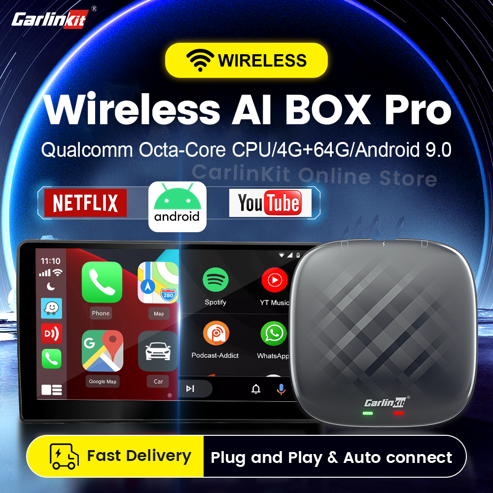 Carlinkit-BoÃ®tier TV Android Auto, CarPlay sans fil, Netflix prometteur pour Audi, Benz, VW, Toyota, Hyundai, KIA, Nissan, Ford, Skoda n° 1