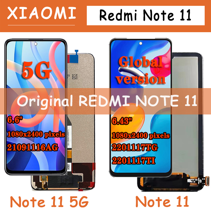 NumÃ©riseur d'Ã©cran tactile d'affichage Ã  cristaux liquides pour Xiaomi Redmi Note 11, Ã©cran 5G, 100% testÃ©, 2201117TG, 21091116AC n° 1