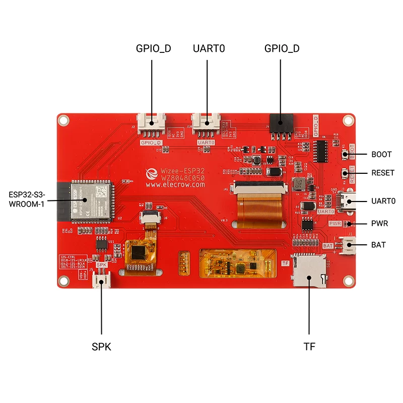 Ã‰cran tactile LCD TFT, compatible avec Ardu37, LVGL, Esphome-zones, ESP32, 5.0 pouces, HMI, 800x480, RVB, PlatformIO, Microp n° 4