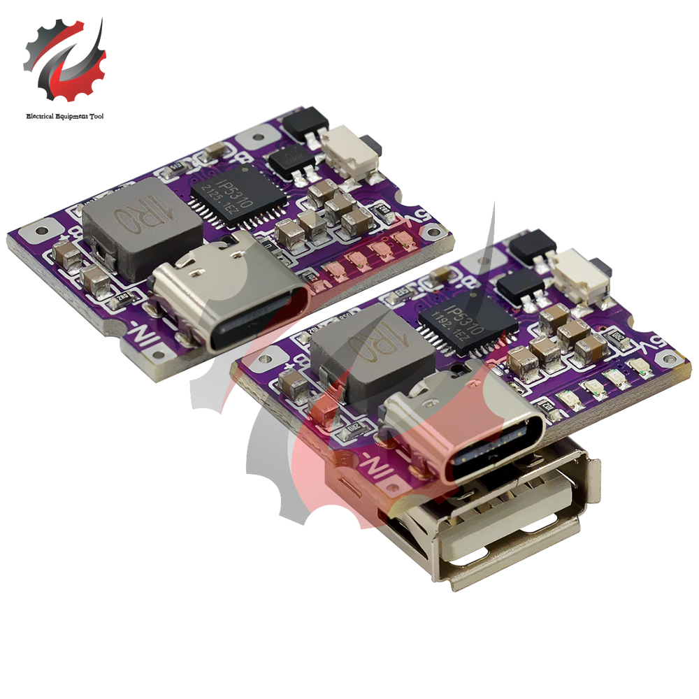 Carte de protection de charge de batterie au lithium avec indicateur LED, convertisseur Boost, technologie d'alimentation Ã©lÃ©vatrice, USB de type C, 5V Ã  4.2V, 3A n° 1