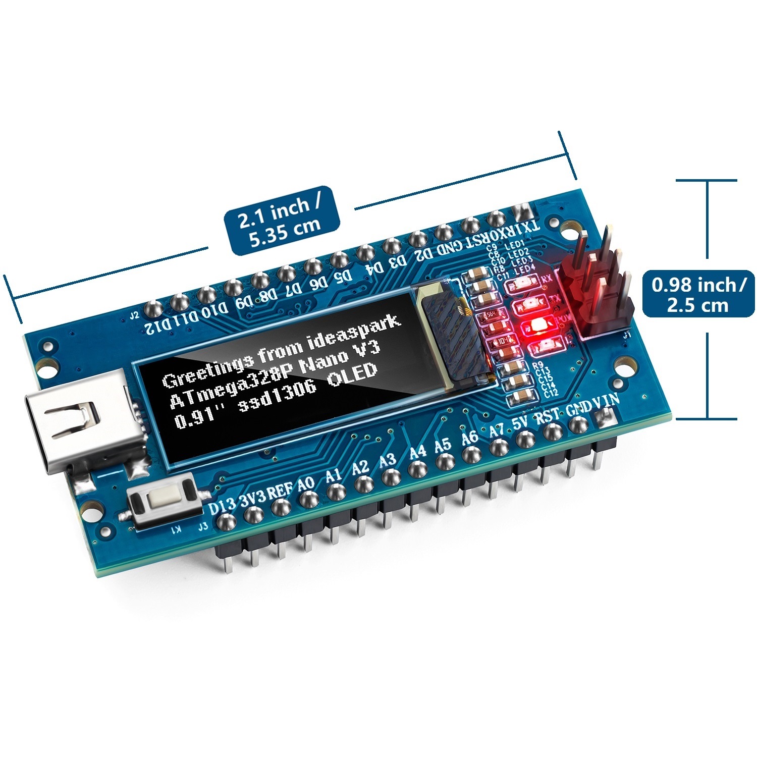 CharacterV3.0, CharacterBoard ATmega328P CH340 Ã‰cran OLED 0.91 en effet intÃ©grÃ©, 128x32 SSD1306 IIC I2C Compatible avec Ardu37CharacterV3.0 n° 6