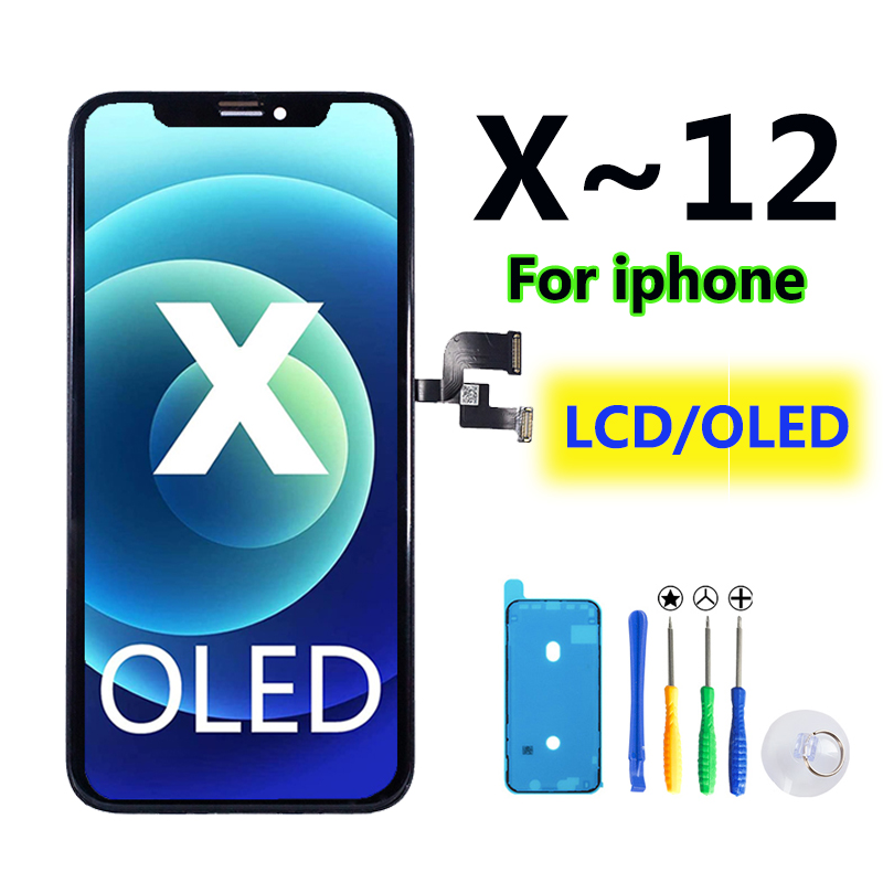 Écran OLED de remplacement pour iPhone, écran LCD pour iPhone X, Poly XS MAX, 11, 12 PRO MAX, 7, 8 Plus, X, XS, 11 Scree, Support 3D Touch, Nouveau n° 1
