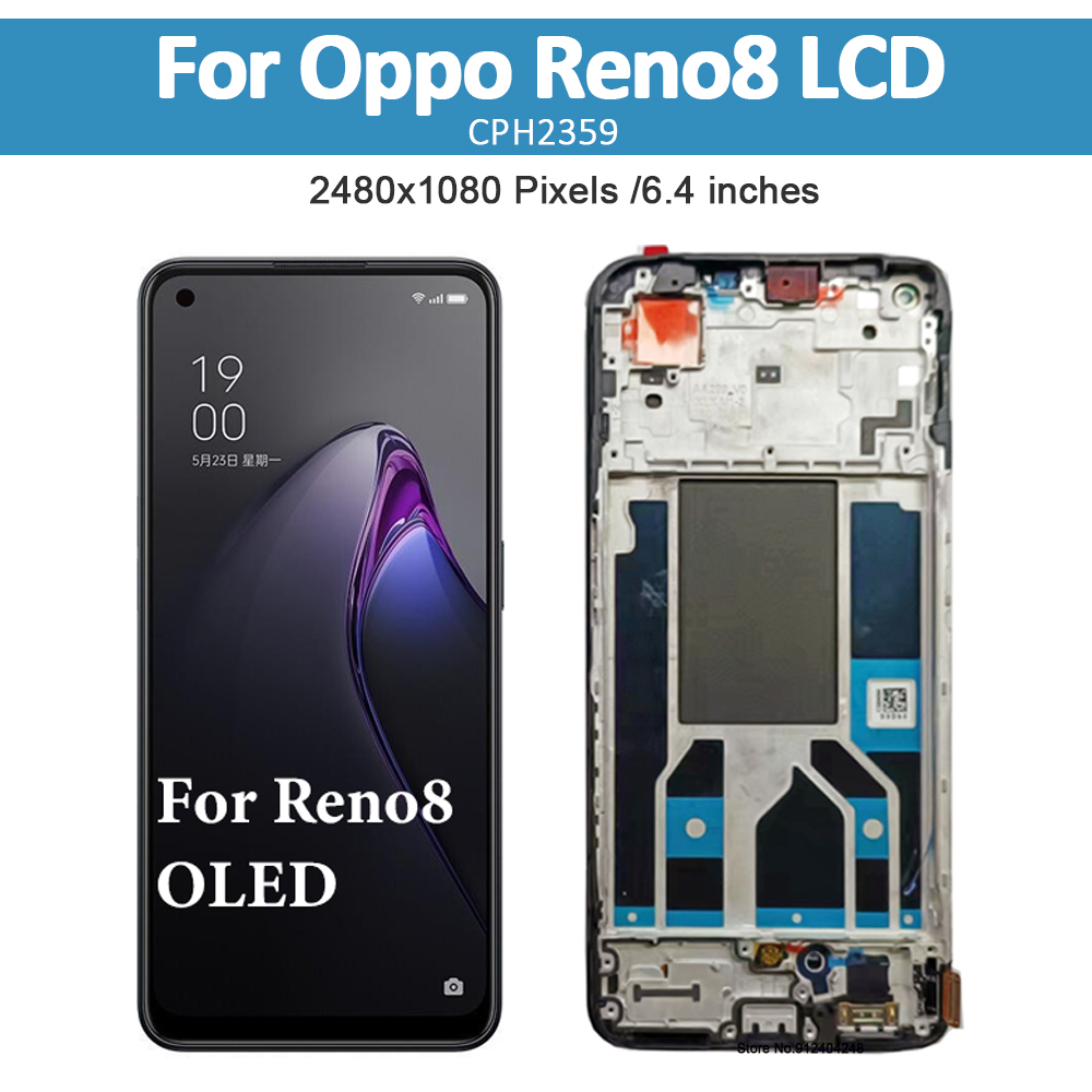 Ensemble Ã©cran tactile LCD OLED de remplacement, pour OPPO Reno 8, CPH2359, 6.43 n° 2