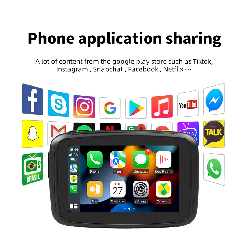 5 pouces sans fil Apple Screen Carplay IPX7 Android Auto Radio GPS Navigation Ã©tanche Affichage portable Moto n° 4