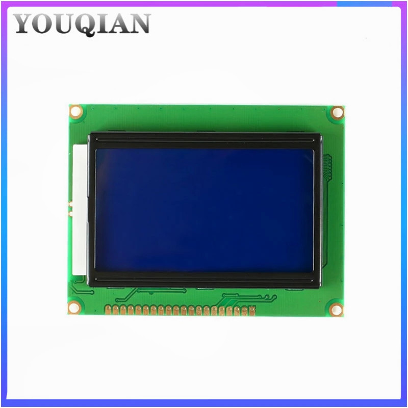 Module LCD avec rÃ©troÃ©clairage pour Ardu37, port parallÃ¨le hospite64, Ã©cran bleu 128, 5V, 12864 points, ST7920 n° 4