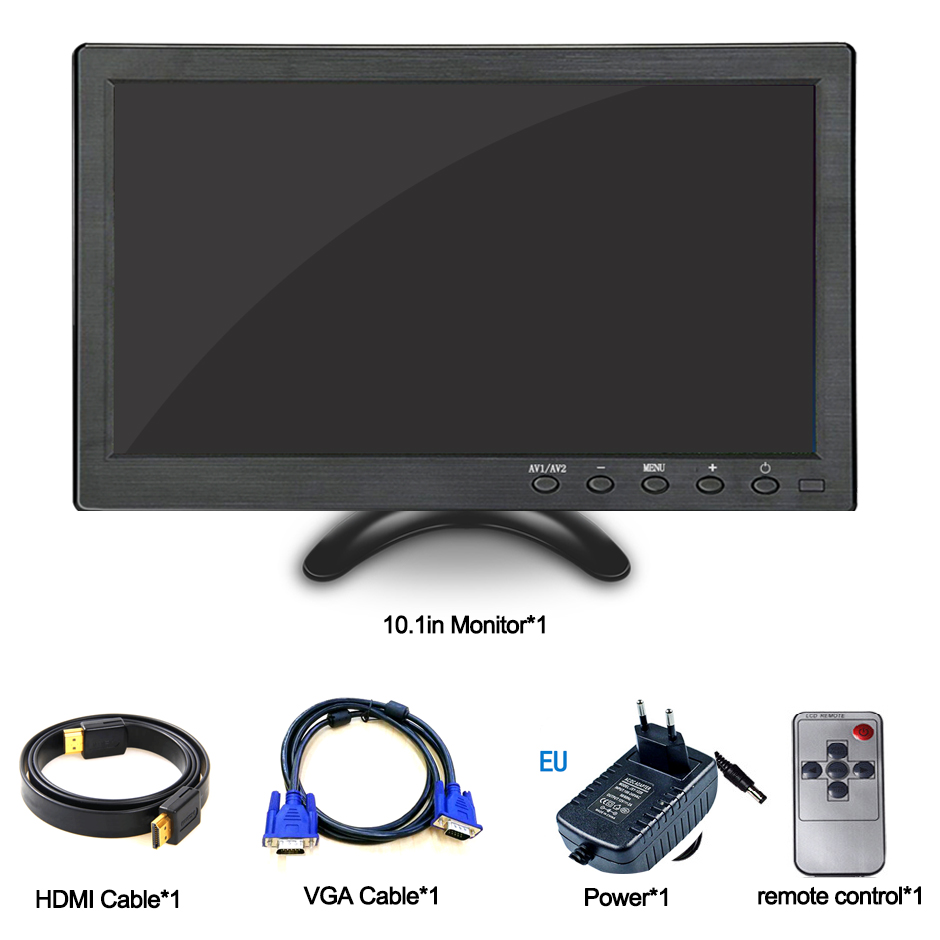 QXNY-Moniteur de voiture avec HDMI et VGA, 10.1 pouces, pour tÃ©lÃ©vision et ordinateur, Ã©cran LCD pour documents, camÃ©ra de recul et systÃ¨me de sÃ©curitÃ© domestique n° 6