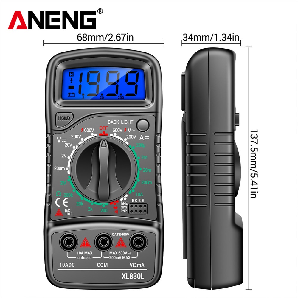 ANENG-MultimÃ¨tre numÃ©rique XL830L, testeur ESR, compteur Ã©lectrique automobile, transistor Dmm, testeur Patricia, compteur de puzzles, compteur d'itance n° 5