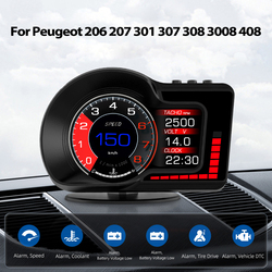 Afficheurs tÃªte haute pour voiture, GPS, compteur de vitesse, jauge de tr/min, affichage HUD, accessoires pour KIT 308, 208, 3008, 206, 207, 301, 307, 408, F15, OBD2