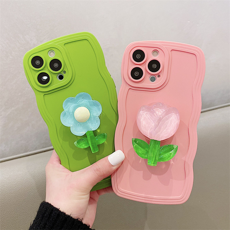 Coque de tÃ©lÃ©phone en silicone souple avec support de fleur 3D, housse ondulÃ©e pour OPPO Reno 7, 5G, Oppo Reno 2, 2z, 3, 4, Reno 5, 8, 9, 7z, 8z, 4z n° 2