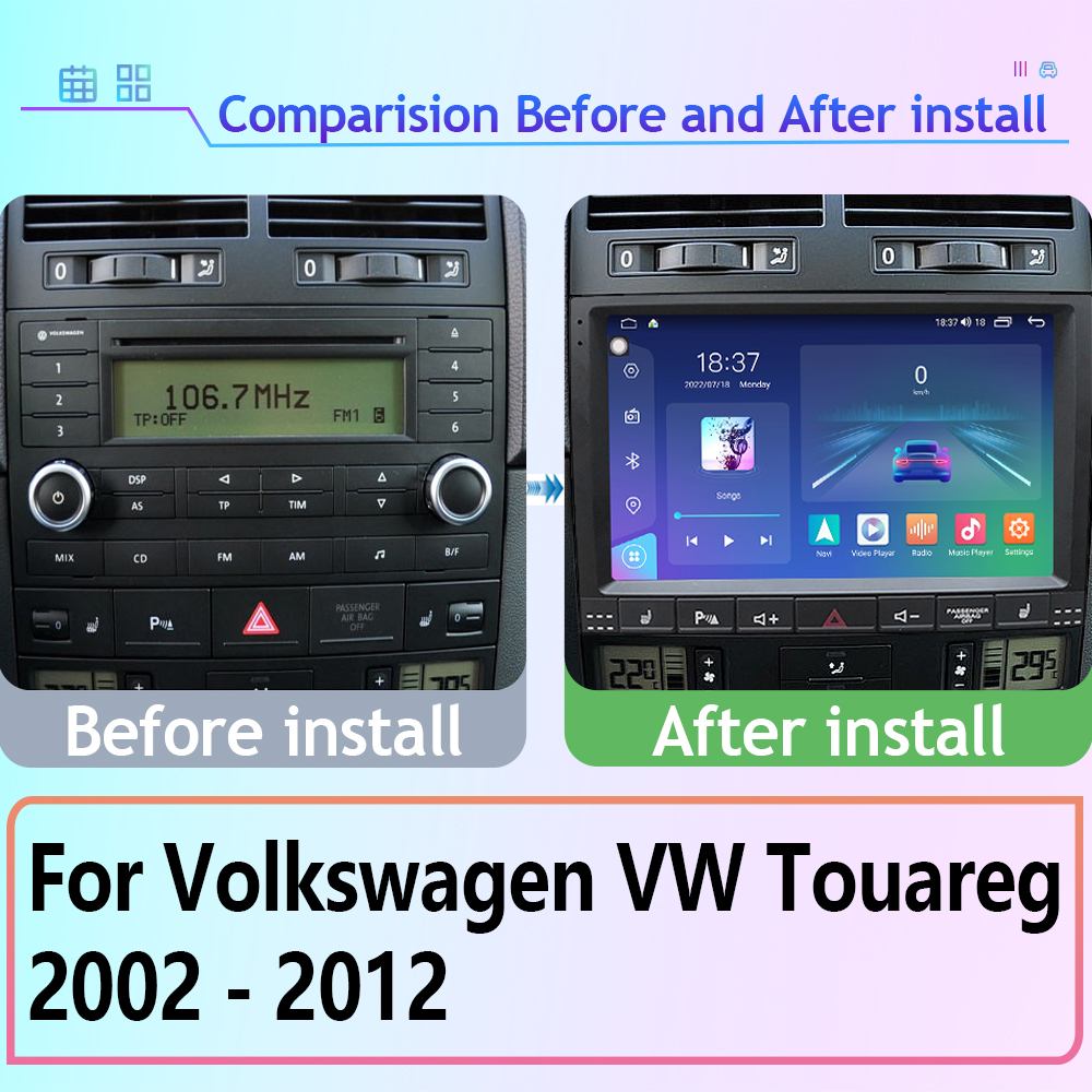 Autoradio Android Auto pour Volkswagen VW Touareg 2002-2012, Navigation GPS, VidÃ©o, Lecteur Carplay, Moniteur TV n° 2