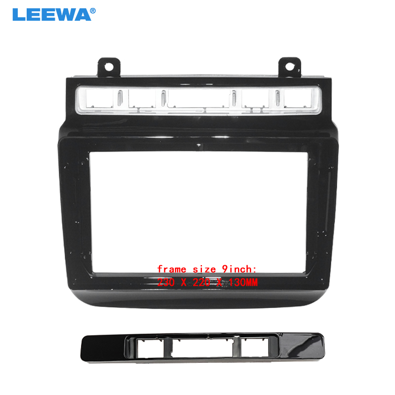 LEEWA – adaptateur de cadre Audio Fascia pour Volkswagen Touareg 11-17, grand écran 9 pouces, Kit de montage de panneau de tableau de bord 2din # CA7443 n° 1
