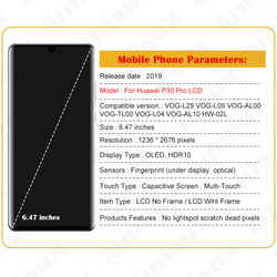 6.47 OLED d'origine pour Huawei P30 Pro LCD VOG-L29 VOG-L09 VOG-L04 Ã©cran tactile HÃ©bergements eur assemblÃ©e pour P30Pro Ã©cran LCD small picture n° 6