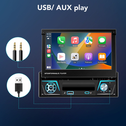 GEFlaLEC-Autoradio StÃ©rÃ©o 2 Din, CarPlay, Android Auto, Bluetooth, RDS, AM, FM, TF, USB, CamÃ©ra de Rectransistors, EQ, Lecteur de Limitation small picture n° 3