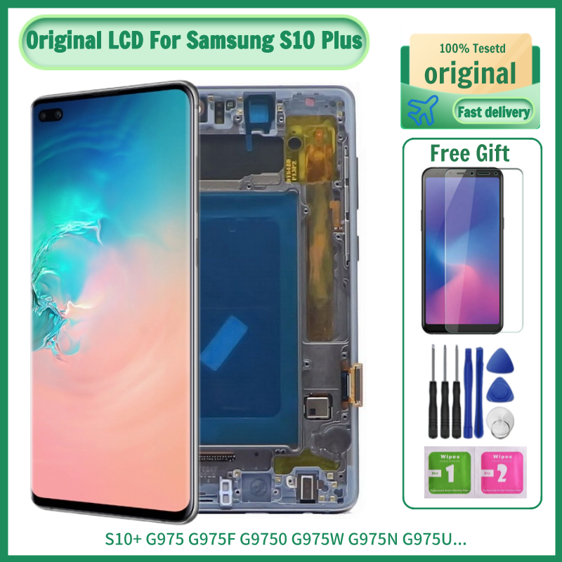 100% Ã©cran LCD d'origine Galaxy S10 Plus pour Samsung S10 Plus affichage avec piÃ¨ces de rechange de cadre G975 G975F G975W G975U lcd n° 1