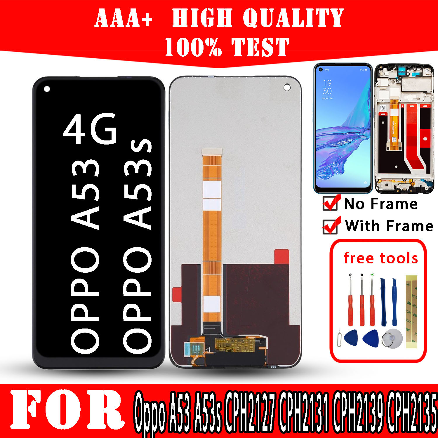 Ã‰cran tactile LCD de qualitÃ© supÃ©rieure pour Oppo, piÃ¨ces de rechange, rÃ©paration de tÃ©lÃ©phone, A53, A53s, 4G, CPH2127, CPH2131, CPH2139, CPH2135 n° 1