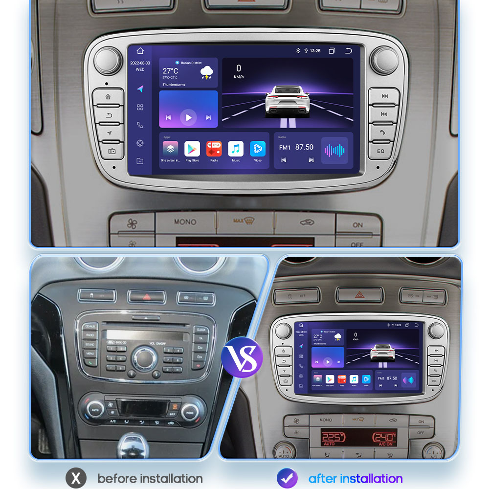 Autoradio Android avec Ã‰cran Tactile, Lecteur StÃ©rÃ©o, 2Din, Limitation pour Ford Focus C S MAX 2008 Mondeo Galaxy ATIC connect 2010 n° 2