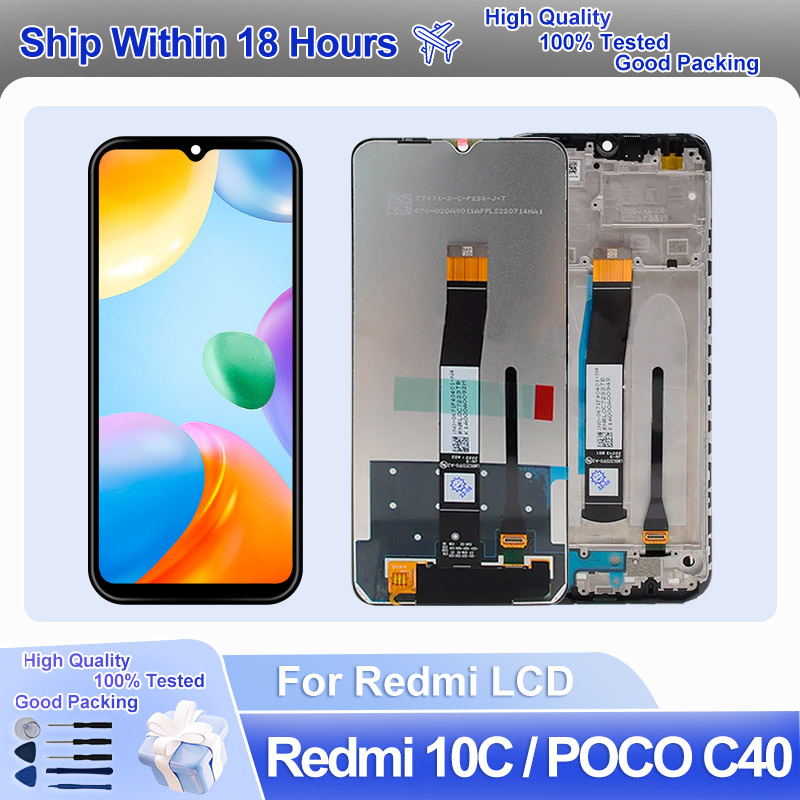 Ensemble Ã©cran tactile LCD de remplacement, 6.71 pouces, pour Xiaomi Redmi 10C Mi Pheadphones C40, 220333QAG, original n° 1