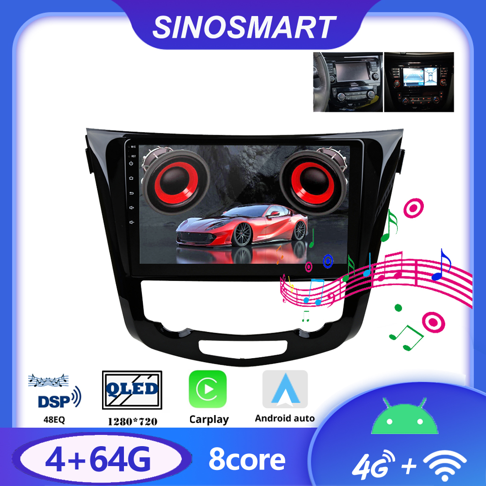 SINOSMART Autoradio Android Player pour Nissan Qashqai J11 X-Trail Xtrail T32 Rogue Dualis 2013-2021 Support OEM BOSE 360 n° 1