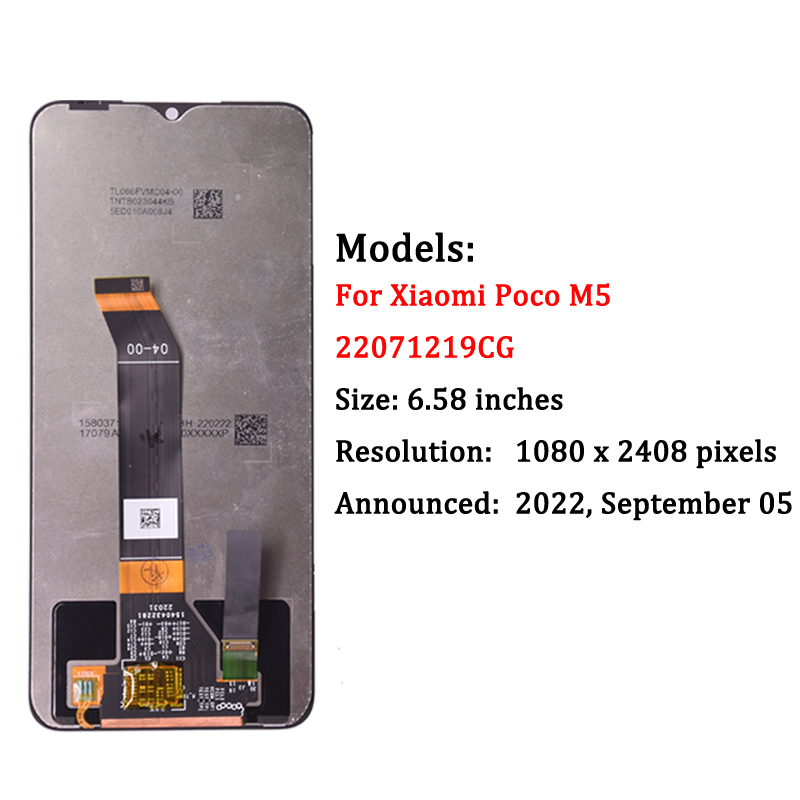 Écran tactile LCD de remplacement, 6.58 pouces, pour Xiaomi Poco M5, Original n° 2