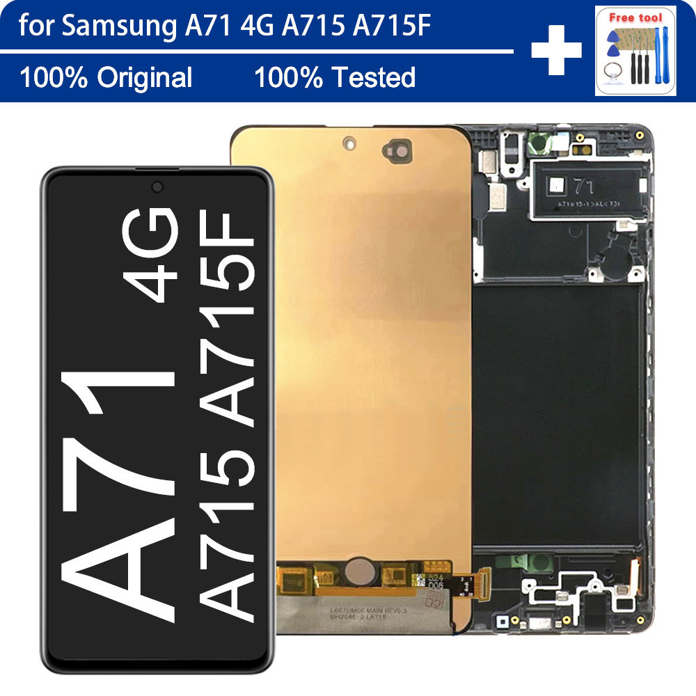 QualitÃ© super amoled Ã‰cran LCD de rÃ©paration pour Samsung Galaxy A71 4G a715fd tÃ©lÃ©phone portable Ensemble de rÃ©paration de tÃ©lÃ©phone Samsung A71 BoÃ®te pour Ã©cran fixe A715 a715f a715w a715x n° 1