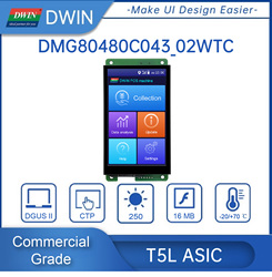 Ã‰cran intelligent Dwin T5L HMI, 4.3 pouces IPS 800X480 LCD Tech, port TTL UART, DMG80480C043 _ 02W small picture n° 1