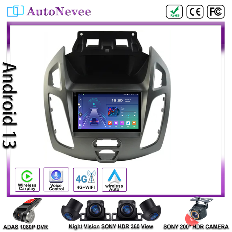 Autoradio Android 12, Navigation GPS, Carplay, DVD, UnitÃ© Centrale, Sans 2DIN, pour Voiture Ford NATO SIT 2014 2015 n° 1