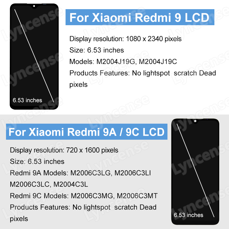 NumÃ©riseur d'Ã©cran tactile d'affichage Ã  cristaux liquides, piÃ¨ces de rechange pour Redmi 9A, M2006C3LG, M2006C3MG, 9C, M2004J19G, M2004J19C n° 2