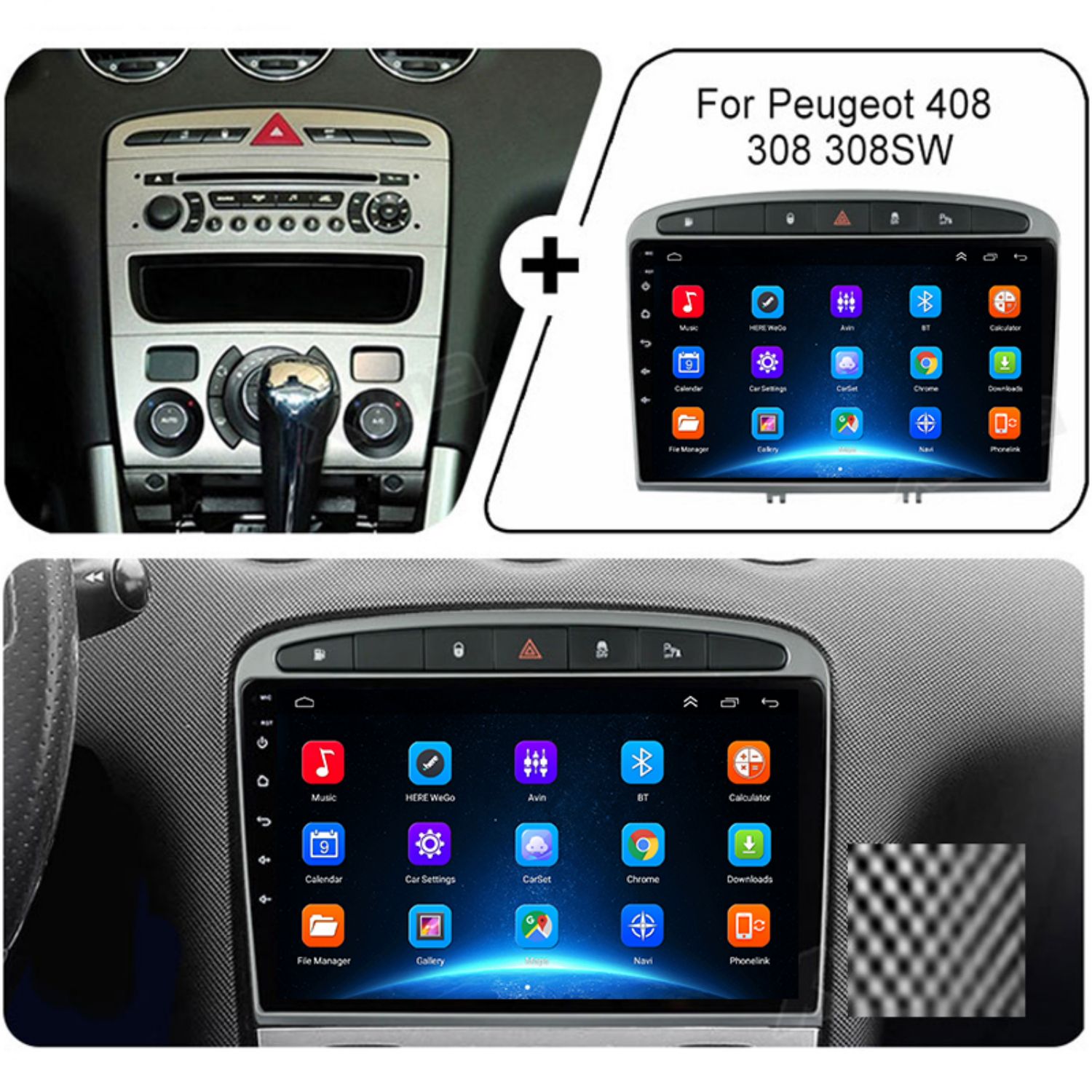 Lecteur d'autoradio Android pour KIT 408 308sw, GPS, RDS, DSP, 2Din, pas de DVD, limitation n° 2