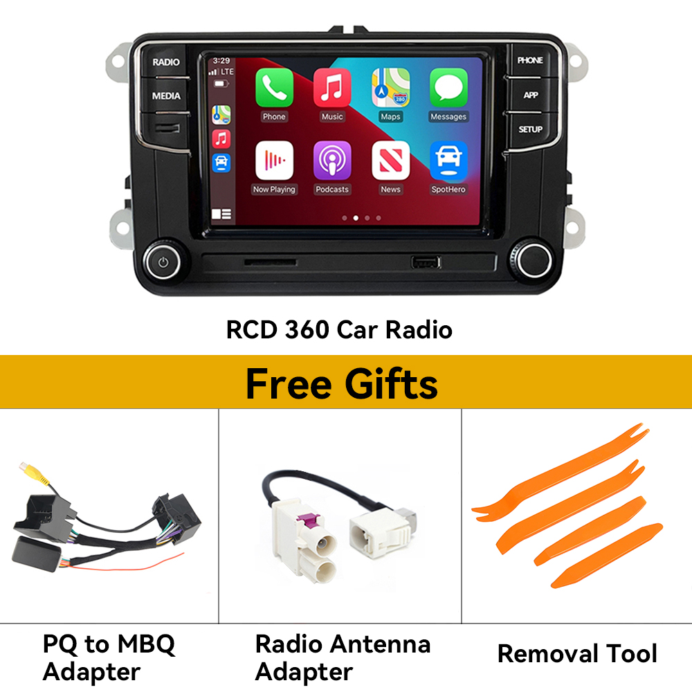 Lecteur de limitation d'autoradio MP5, Apple Carplay, rÃ©cepteur audio stÃ©rÃ©o pour Skoda, VW, PASSAT Gods, GOLF CROSS, Polo, RCD360, PRO, 6.5 pouces n° 2