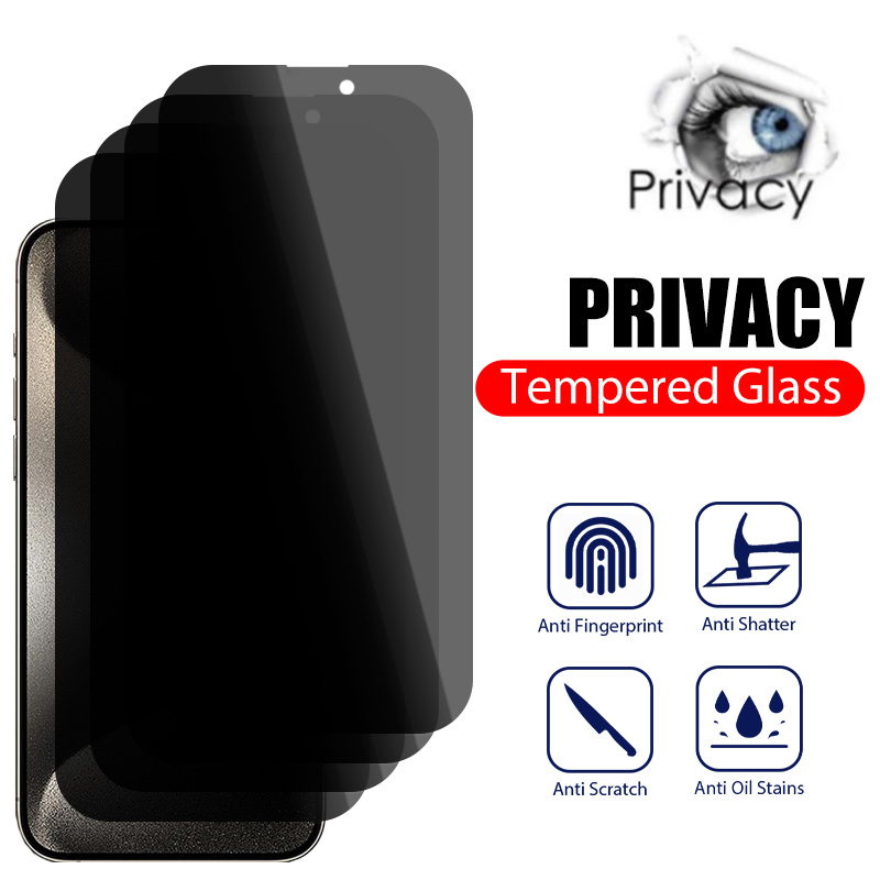 Protecteur d'Ã©cran anti-espion pour iPhone, verre de confidentialitÃ© pour iPhone 15 14 13 12 11 Pro Max Mini 15 14 Plus X XS Poly SE 2020 2022, 4 piÃ¨ces n° 1