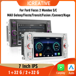 Autoradio Android 7 pour Ford Focus, 2 S, C Max, Mondeo Kuga, KtGalaxy, ATIC, 2Din, Limitation First, Carplay, WiFi, GPS small picture n° 1