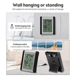 ThermomÃ¨tre et hygromÃ¨tre numÃ©rique Ã  Ã©cran tactile LCD, capteur de tempÃ©rature et humiditÃ© d'intÃ©rieur, pratique, Instrument de mesure small picture n° 4