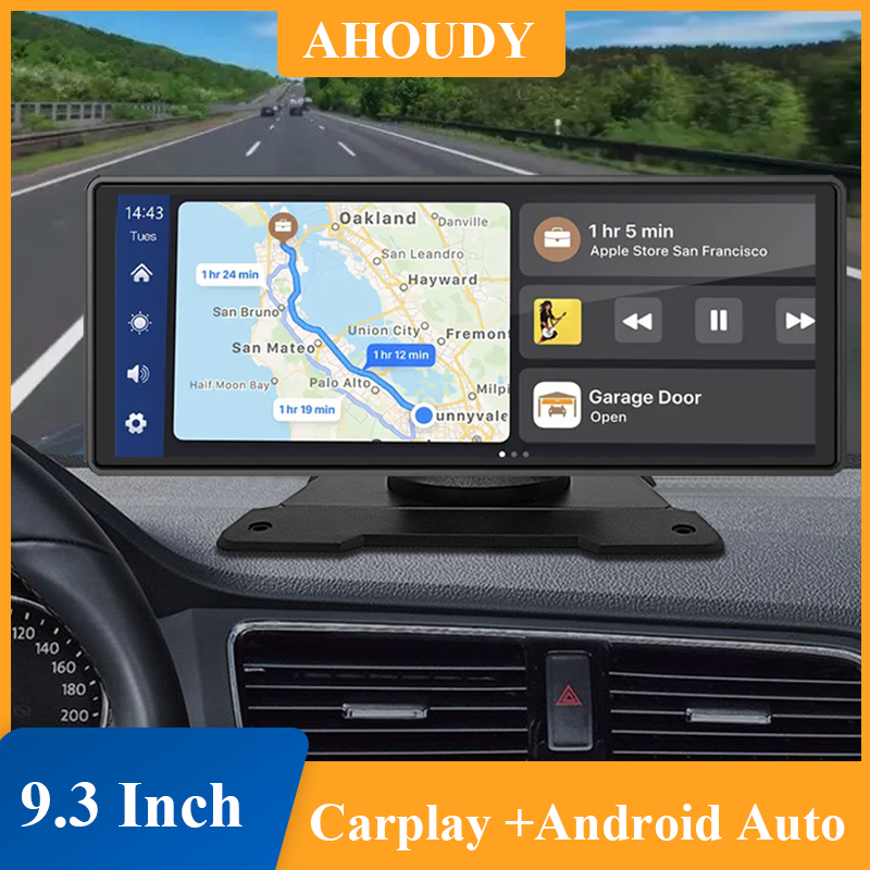 Lecteur Carplay sans fil Android 9 pouces, Ã©cran tactile HD, radio FM Wifi avec camÃ©ra de recul, carte Prada n° 1