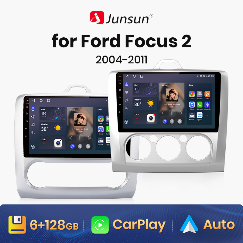 Junsun-V1 AI Voice Wireless CarPlay Android Auto Radio pour Ford Focus 2, 3, Mk2, Mk3, 2004-2011, 4G, Limitation de la voiture, GPS, Autoradio 2Din n° 1