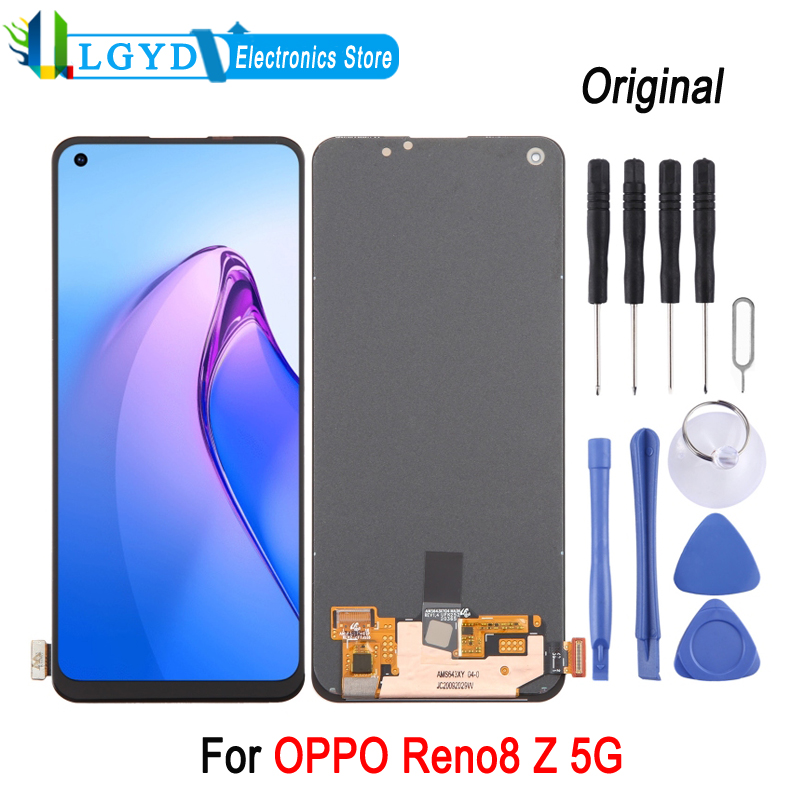 Ã‰cran LCD AMOLED d'origine pour OPPO Reno8 Z 5G, affichage du tÃ©lÃ©phone avec HÃ©bergements eur, assemblage complet, piÃ¨ce de rechange n° 1