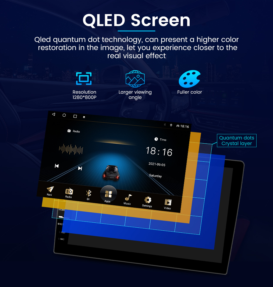 QLED-Autoradio Android 12, Navigation GPS, Carplay, DSP, 2Din, Sans Fil, Lecteur avec Ã‰cran, pour Voiture Hyundai i10 (2014, 2015, 2016, 2017) n° 3