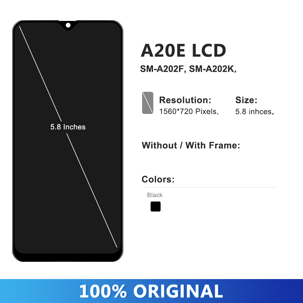 Ensemble Ã©cran tactile LCD avec chÃ¢ssis, pour Samsung Galaxy A20e AAthA202F A202DS, 5.8 original n° 3